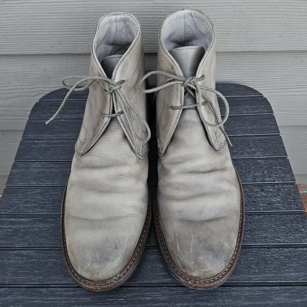 Frye Murray Chukka Boots Taupe Gray Green Lace Up Short Boots Casual Men's 10